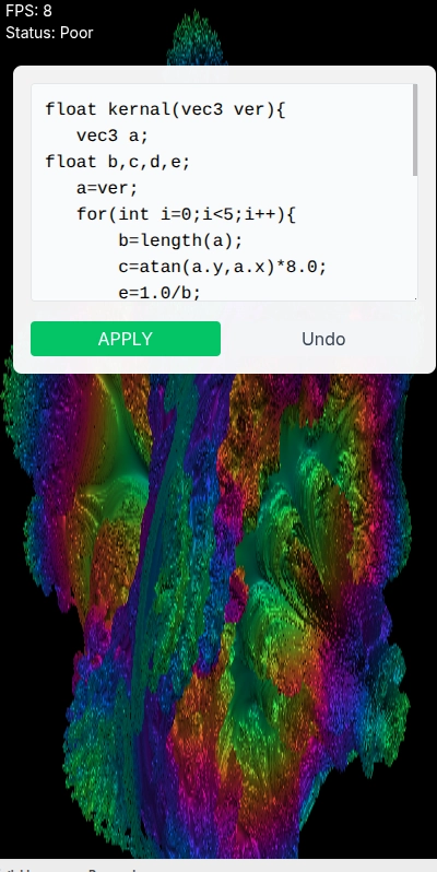 VolumeShader_BM Test Custom Config Screen on Mobile with performance settings